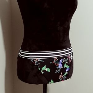 Black Floral Gold Coast Swim Bottom
